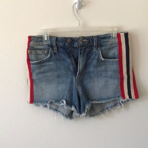 Red white and blue jean shorts